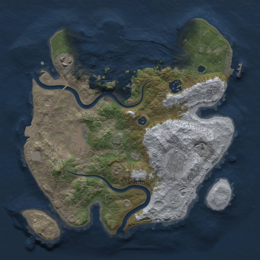 Rust Map: Procedural Map, Size: 3000, Seed: 31391, 11 Monuments