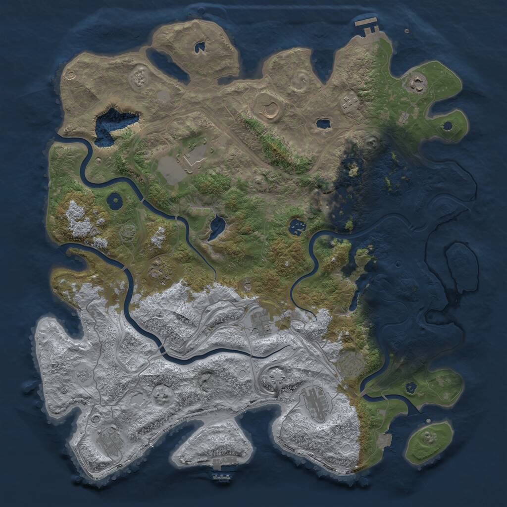 Rust Map: Procedural Map, Size: 4600, Seed: 2112112, 17 Monuments