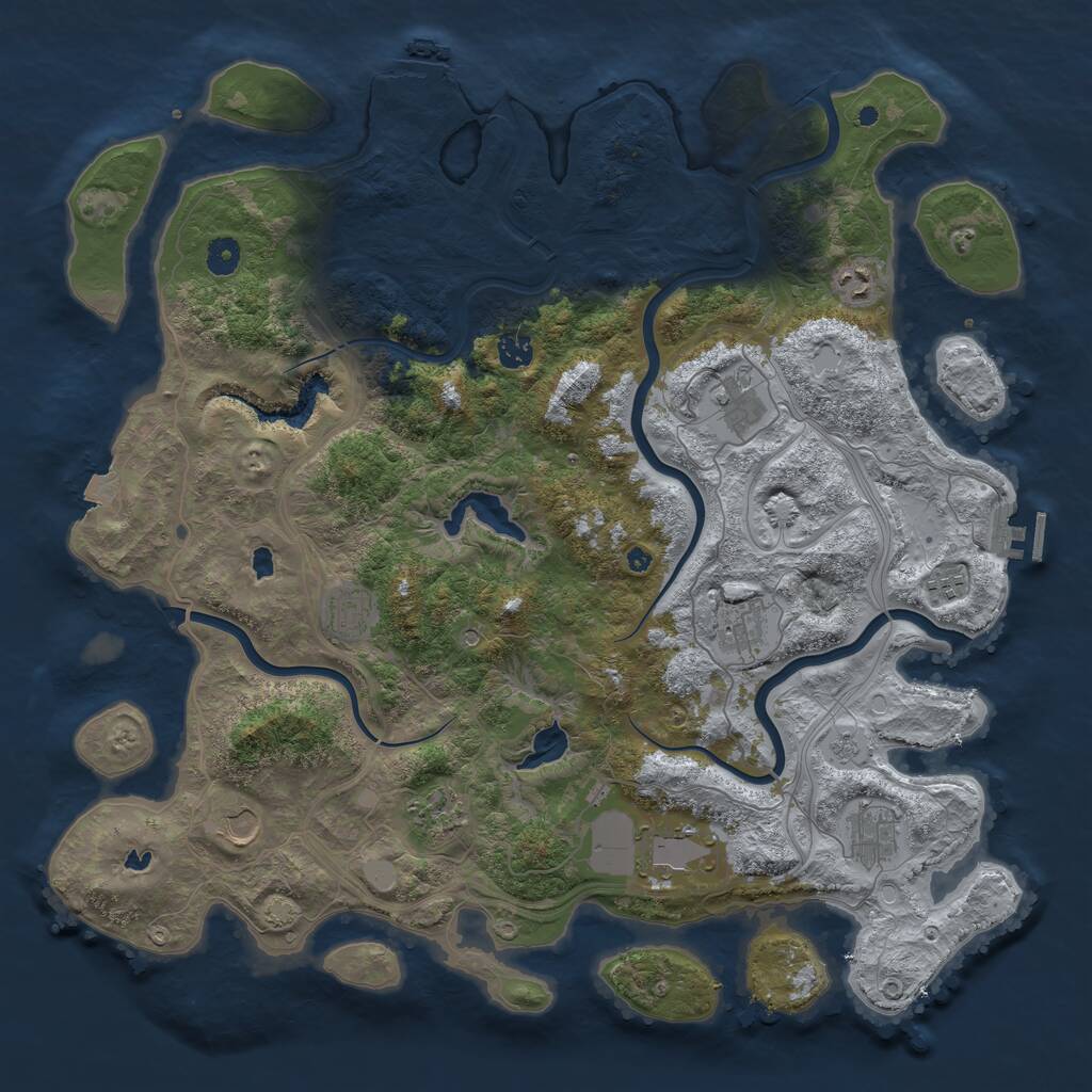Rust Map: Procedural Map, Size: 4500, Seed: 1448772510, 16 Monuments