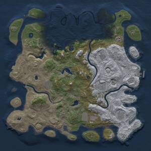 Thumbnail Rust Map: Procedural Map, Size: 4500, Seed: 1448772510, 16 Monuments