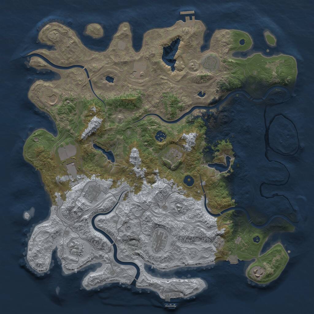 Rust Map: Procedural Map, Size: 4500, Seed: 902099171, 17 Monuments
