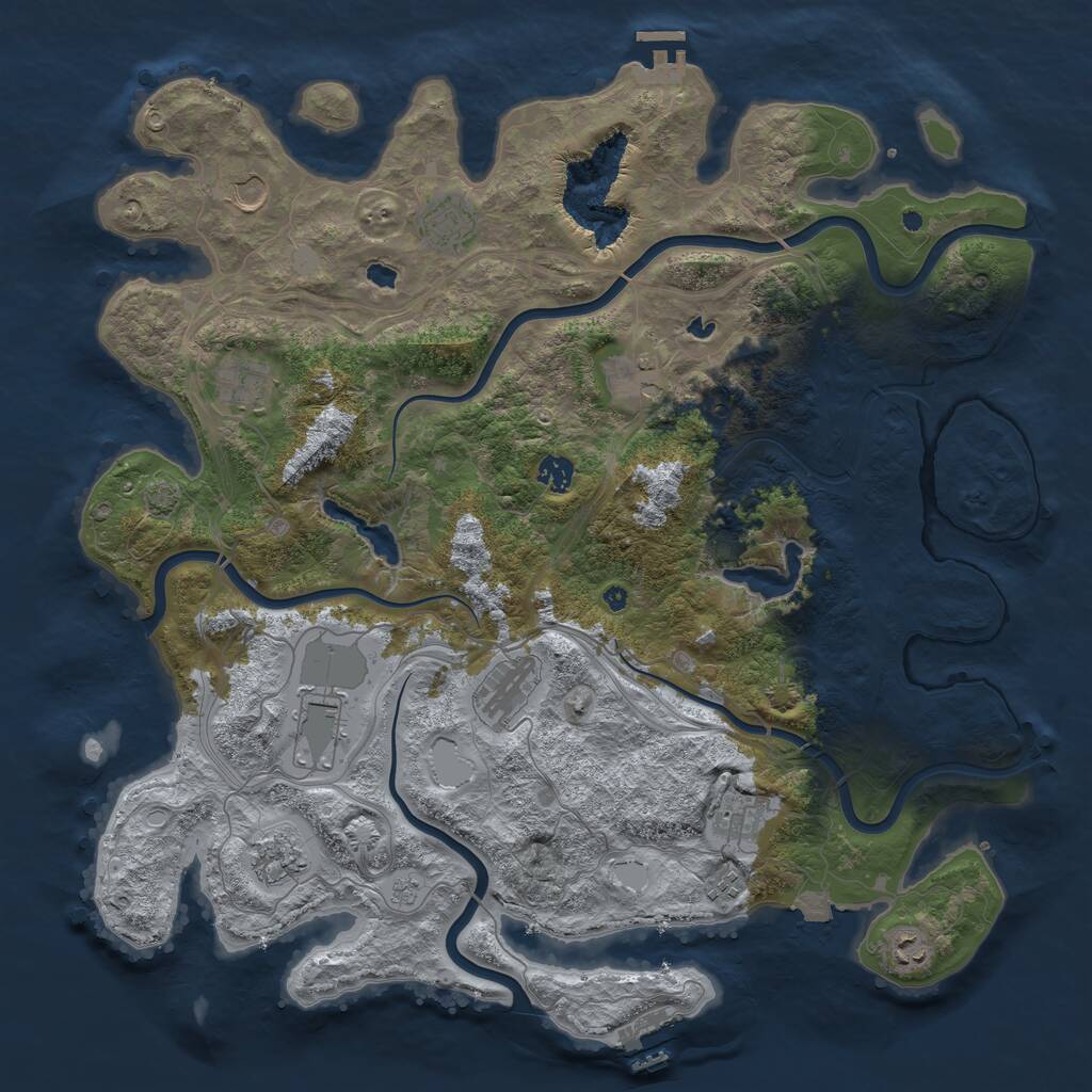 Rust Map: Procedural Map, Size: 4500, Seed: 902099171, 17 Monuments