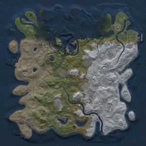 Thumbnail Rust Map: Procedural Map, Size: 4500, Seed: 64181993, 17 Monuments