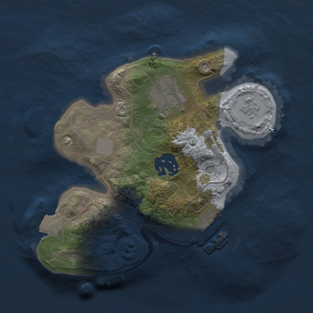 Rust Map: Procedural Map, Size: 2000, Seed: 6230196, 6 Monuments