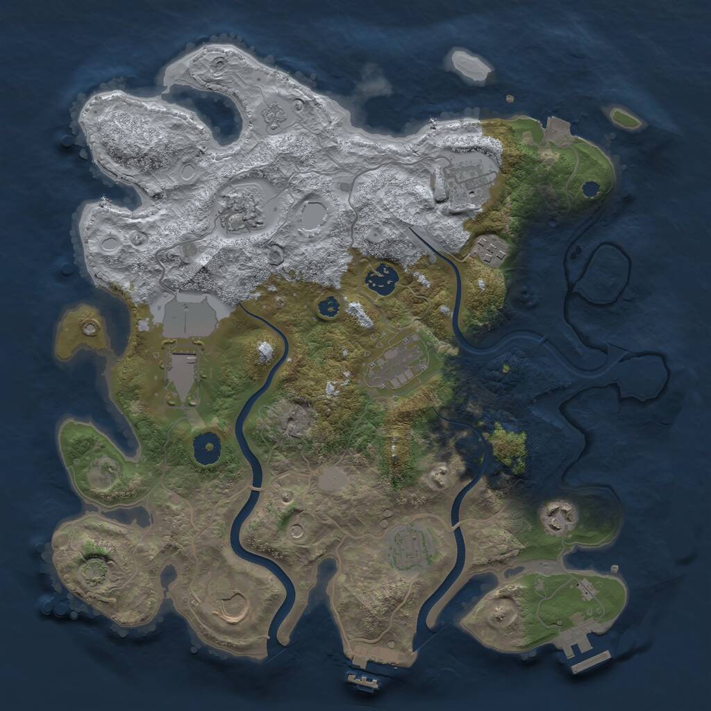 Rust Map: Procedural Map, Size: 3500, Seed: 1440857069, 15 Monuments