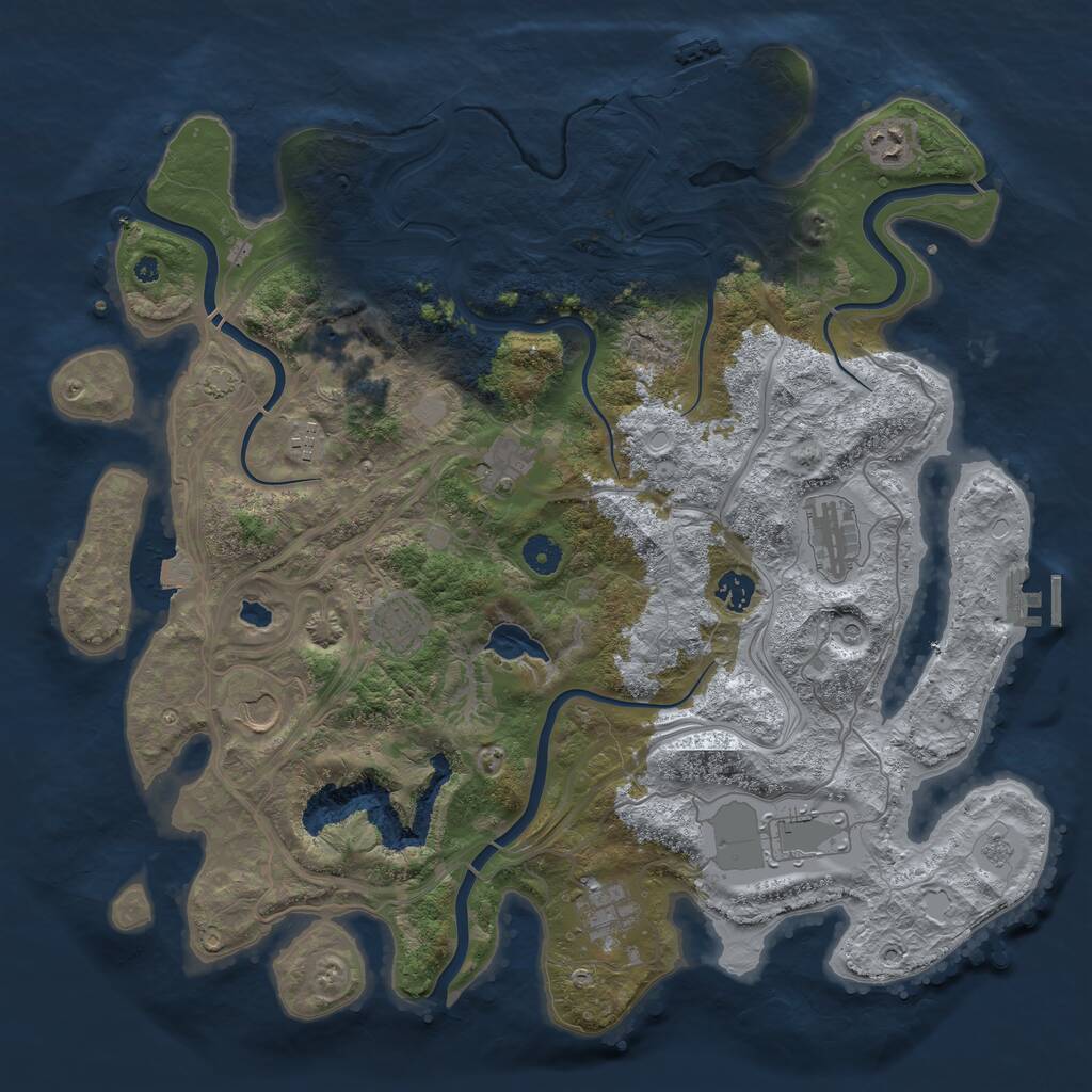 Rust Map: Procedural Map, Size: 4250, Seed: 287423827, 16 Monuments