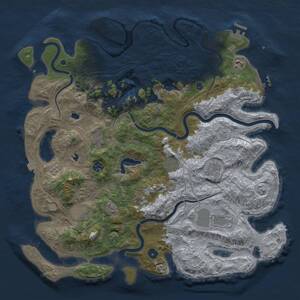 Thumbnail Rust Map: Procedural Map, Size: 4500, Seed: 140393, 15 Monuments