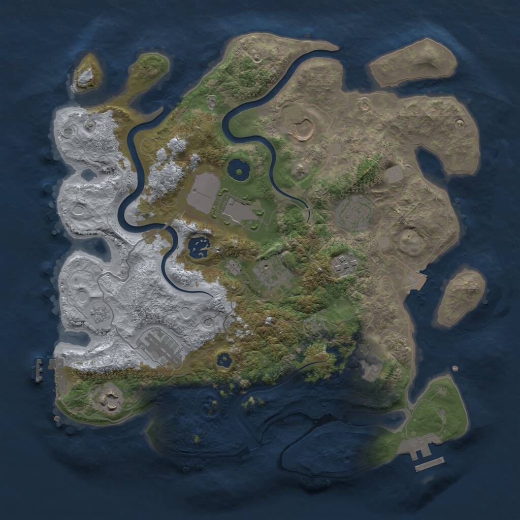 Rust Map: Procedural Map, Size: 3500, Seed: 45482, 15 Monuments