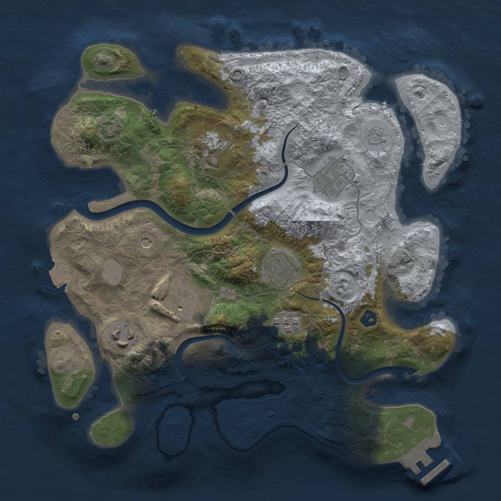 Rust Map: Procedural Map, Size: 3000, Seed: 101929323, 11 Monuments