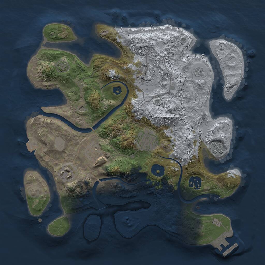 Rust Map: Procedural Map, Size: 3000, Seed: 101929323, 11 Monuments