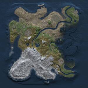 Thumbnail Rust Map: Procedural Map, Size: 3000, Seed: 6125, 12 Monuments