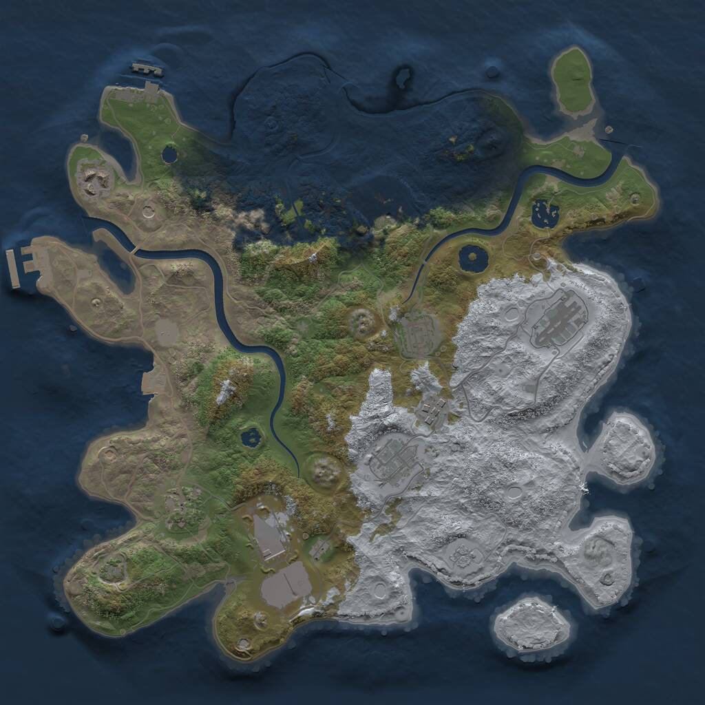 Rust Map: Procedural Map, Size: 3650, Seed: 72996891, 15 Monuments
