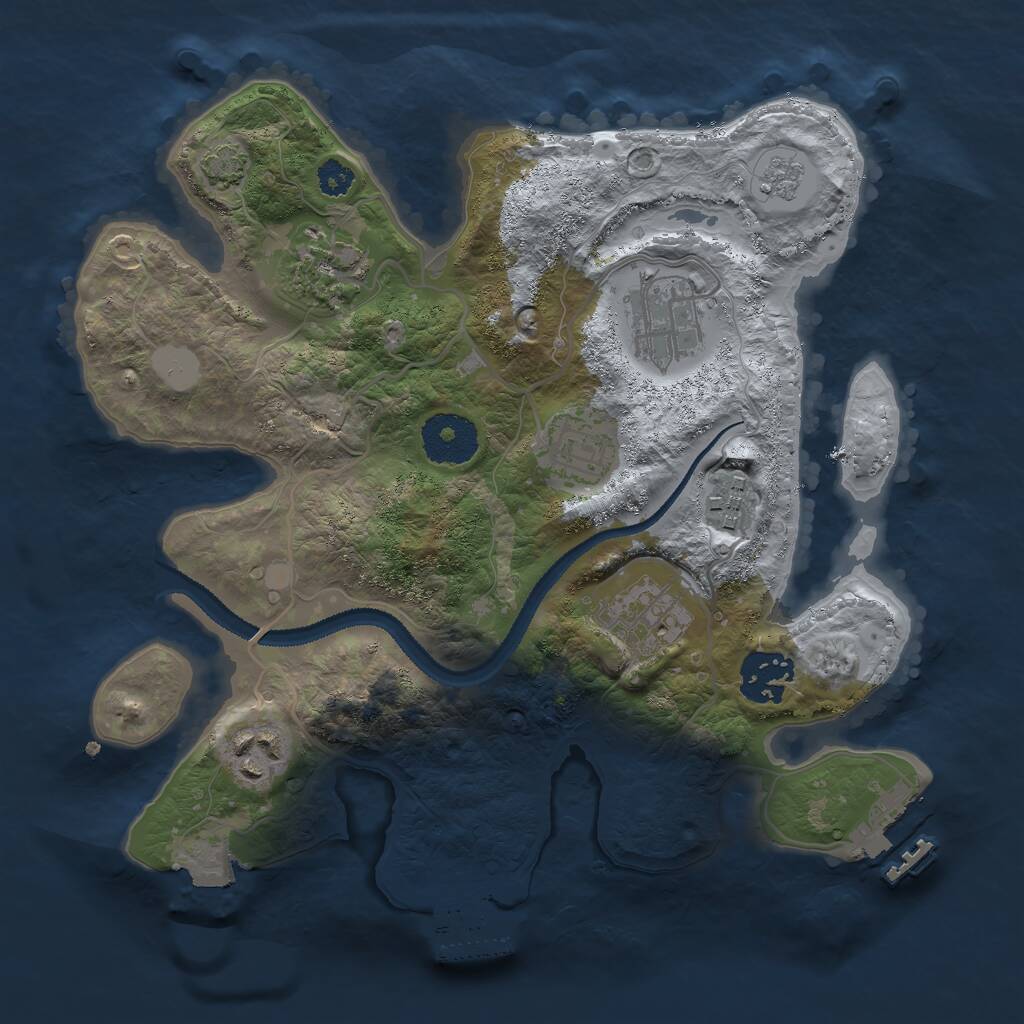 Rust Map: Procedural Map, Size: 2850, Seed: 26449, 12 Monuments