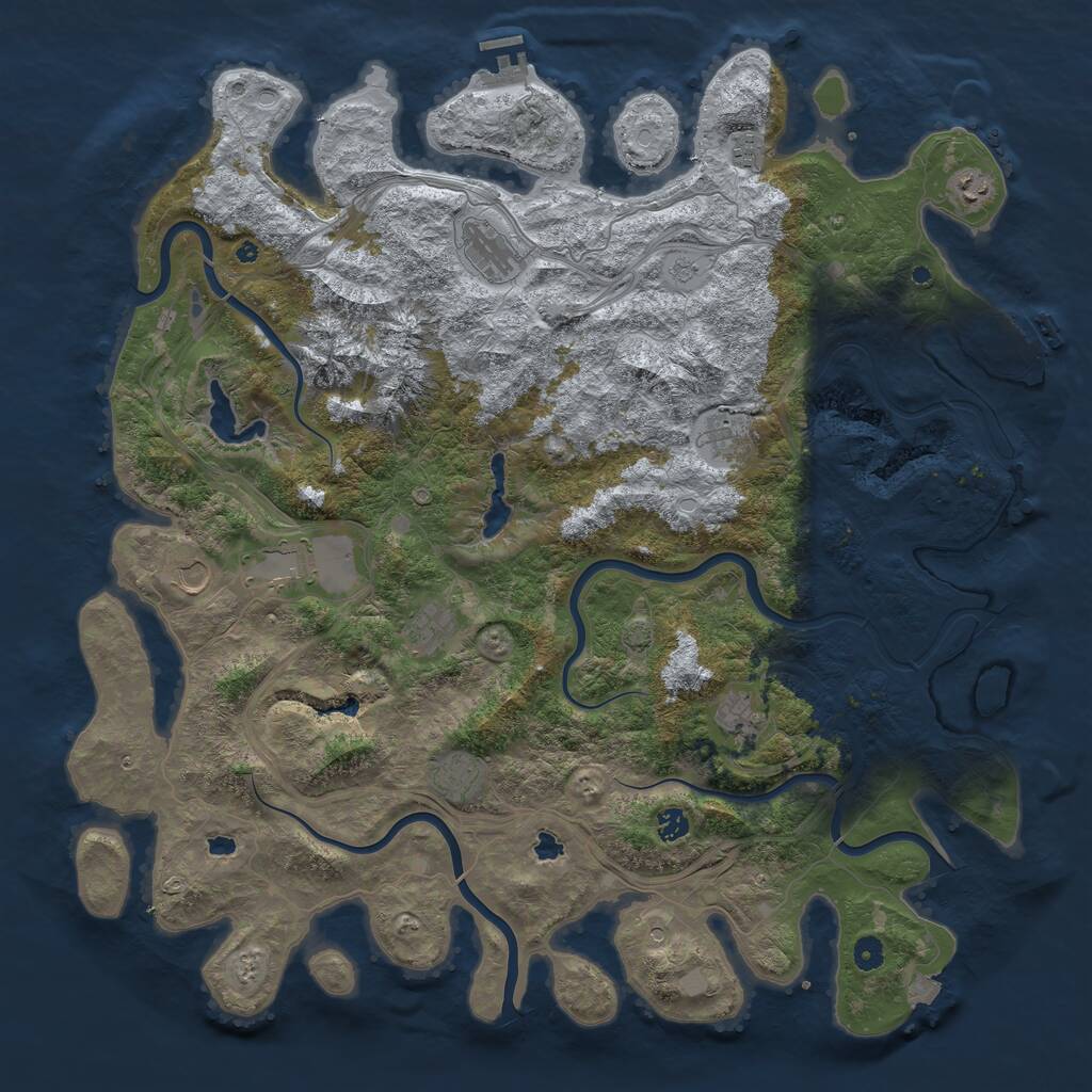 Rust Map: Procedural Map, Size: 5000, Seed: 2132486888, 16 Monuments