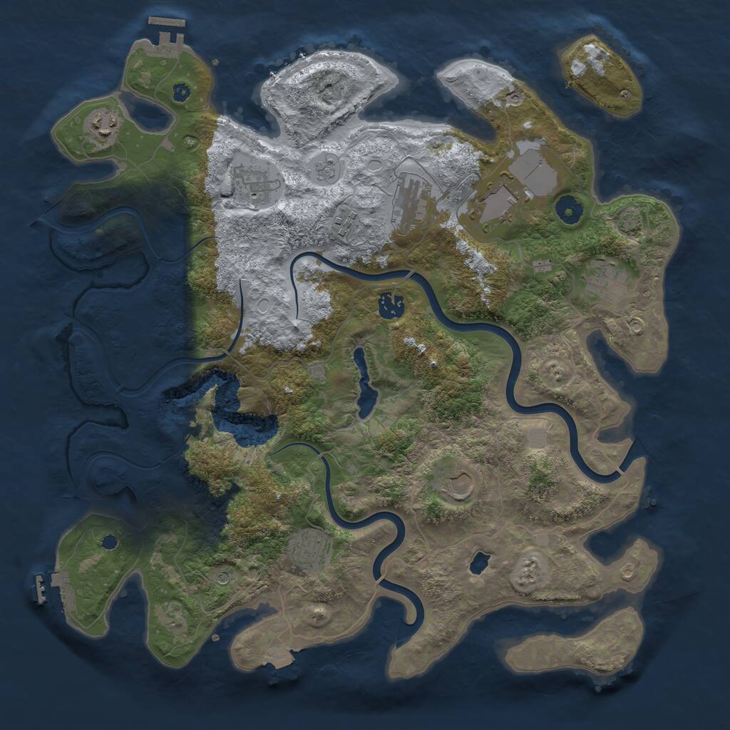 Rust Map: Procedural Map, Size: 4000, Seed: 812763137, 15 Monuments