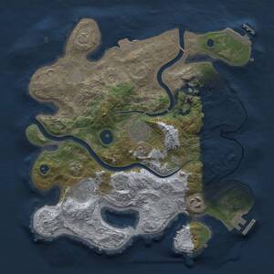 Thumbnail Rust Map: Procedural Map, Size: 3000, Seed: 1059246406, 10 Monuments