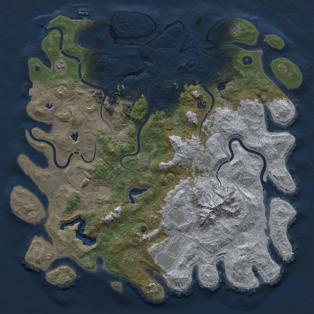 Rust Map: Procedural Map, Size: 5000, Seed: 446119437, 15 Monuments