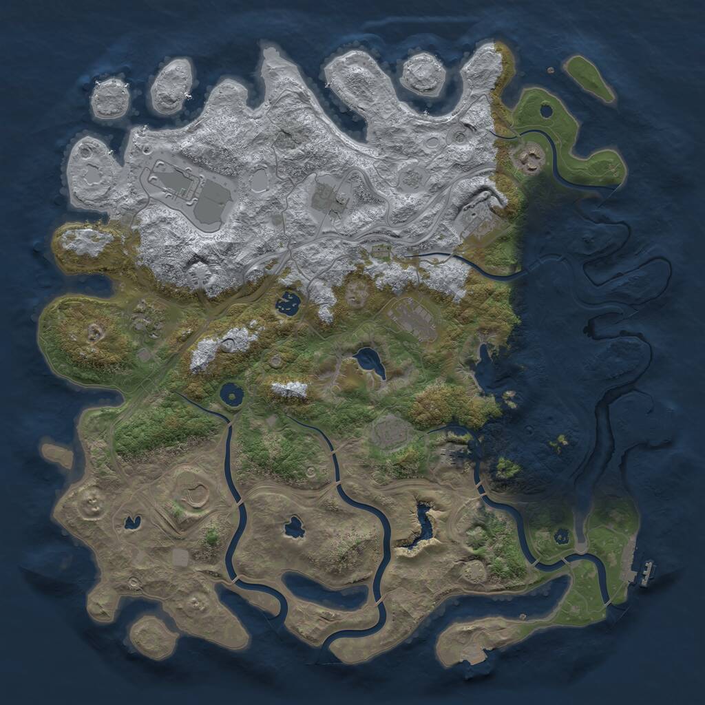 Rust Map: Procedural Map, Size: 4500, Seed: 828897122, 16 Monuments