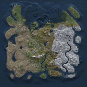 Thumbnail Rust Map: Procedural Map, Size: 4000, Seed: 50088, 15 Monuments