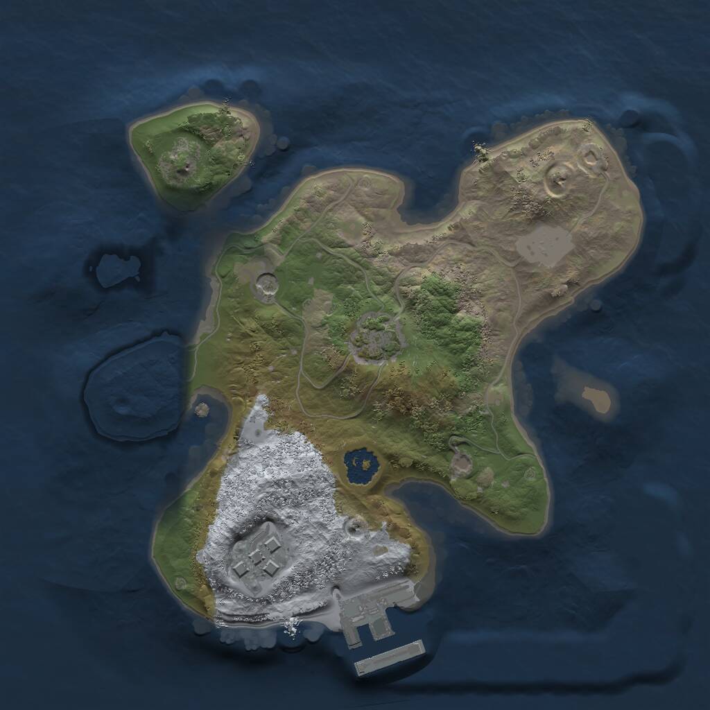 Rust Map: Procedural Map, Size: 2000, Seed: 3270352, 5 Monuments