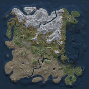 Thumbnail Rust Map: Procedural Map, Size: 4500, Seed: 1774793505, 17 Monuments