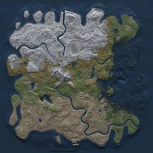 Thumbnail Rust Map: Procedural Map, Size: 5000, Seed: 71868611, 17 Monuments