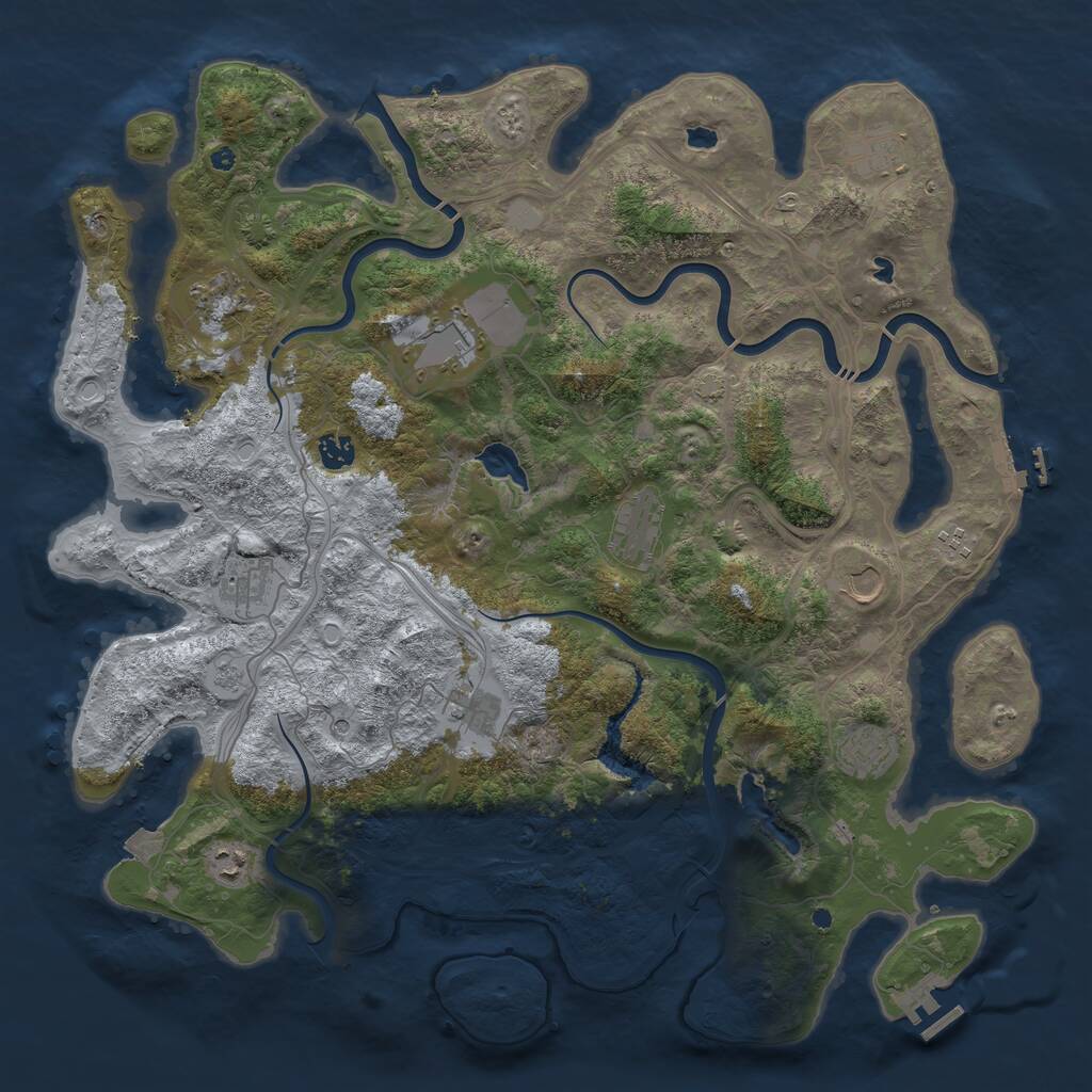 Rust Map: Procedural Map, Size: 4500, Seed: 59630, 17 Monuments