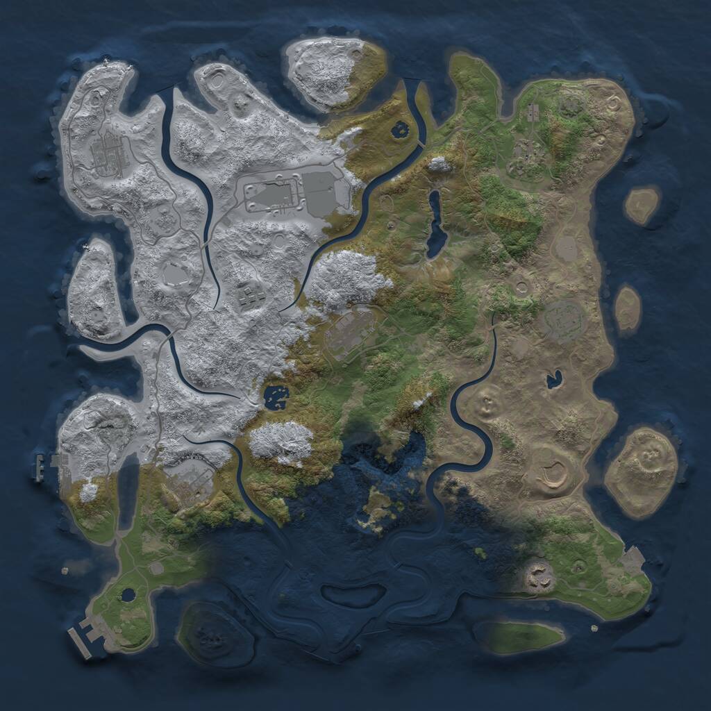 Rust Map: Procedural Map, Size: 4100, Seed: 669090137, 16 Monuments