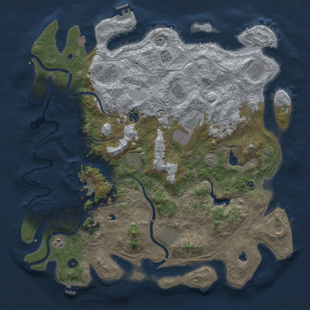 Rust Map: Procedural Map, Size: 4750, Seed: 1965615877, 17 Monuments
