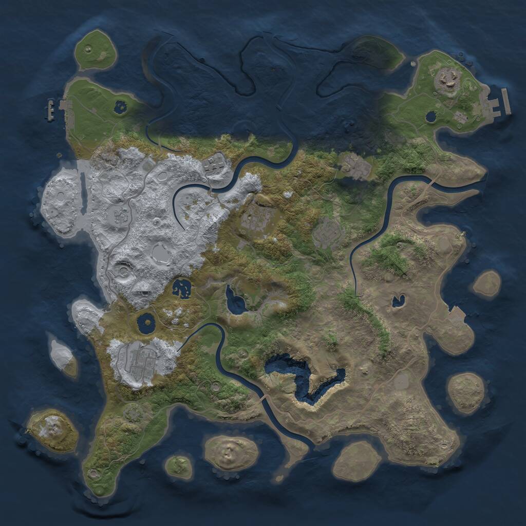 Rust Map: Procedural Map, Size: 4000, Seed: 1978591339, 13 Monuments