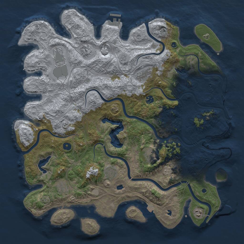 Rust Map: Procedural Map, Size: 4500, Seed: 2025080901, 14 Monuments