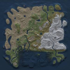 Thumbnail Rust Map: Procedural Map, Size: 4500, Seed: 1093291604, 17 Monuments