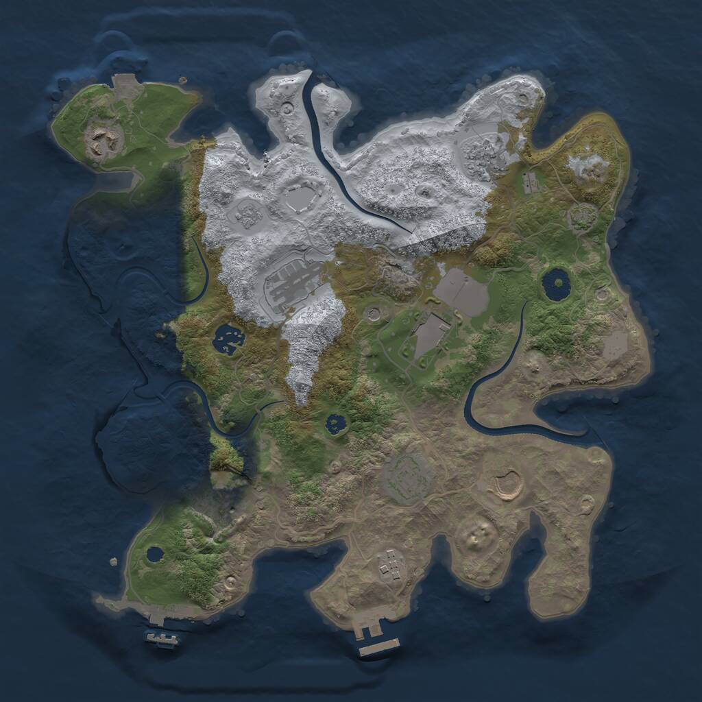 Rust Map: Procedural Map, Size: 3500, Seed: 1639531, 15 Monuments