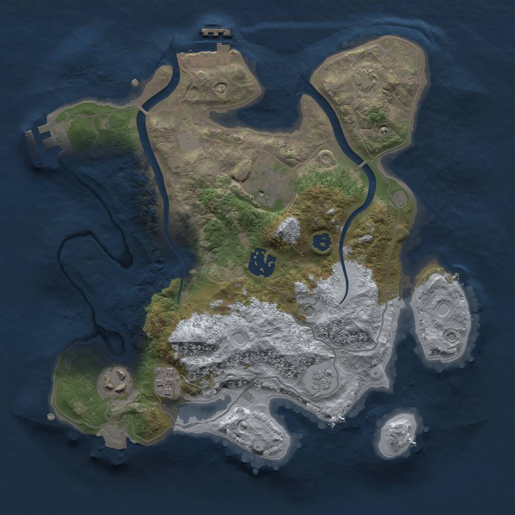 Rust Map: Procedural Map, Size: 2800, Seed: 1401590131, 10 Monuments