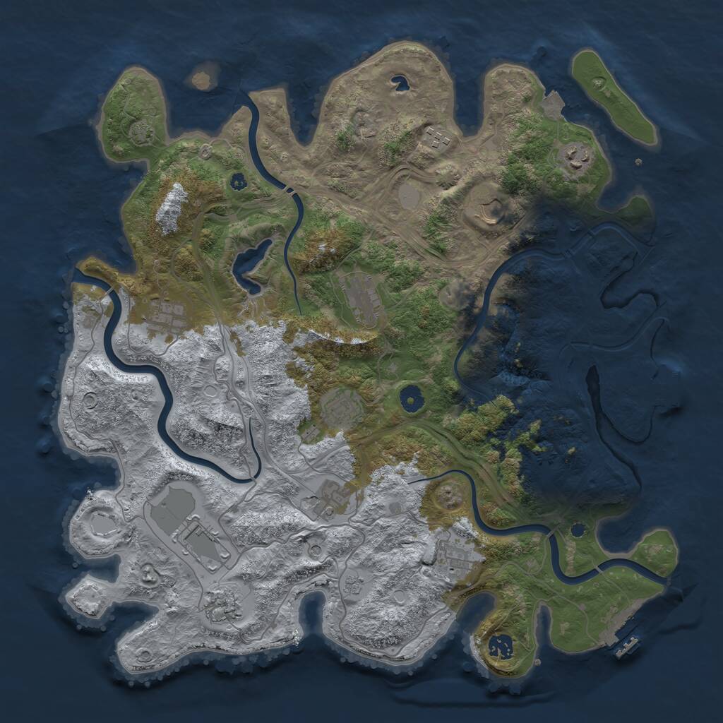 Rust Map: Procedural Map, Size: 4250, Seed: 698632111, 17 Monuments