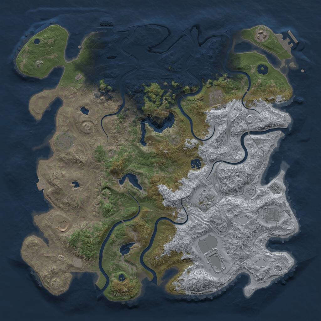 Rust Map: Procedural Map, Size: 4500, Seed: 1765127641, 15 Monuments