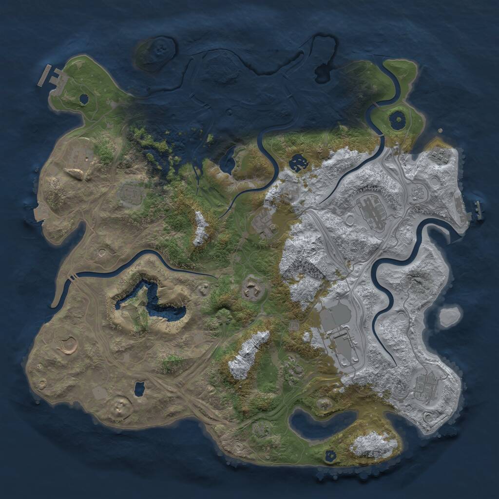 Rust Map: Procedural Map, Size: 4250, Seed: 175332954, 17 Monuments