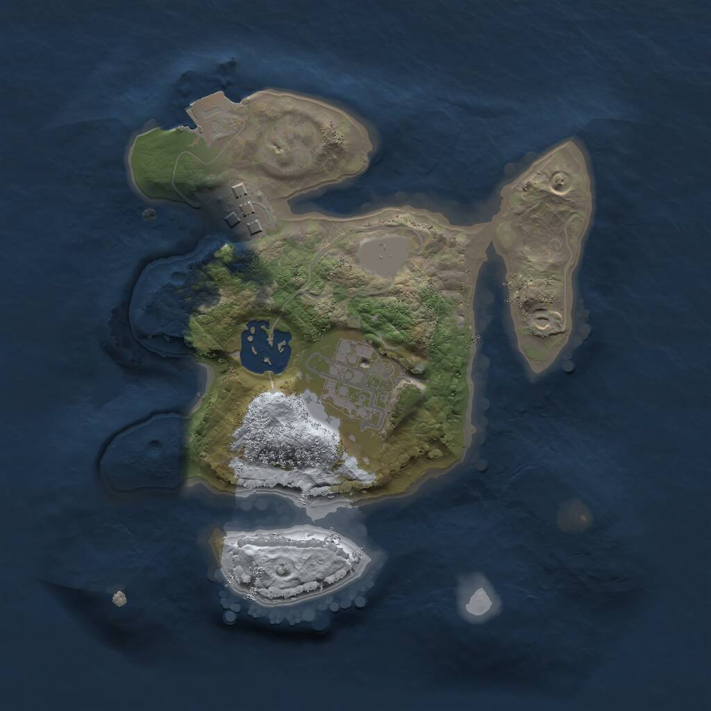 Rust Map: Procedural Map, Size: 2000, Seed: 1831506500, 4 Monuments