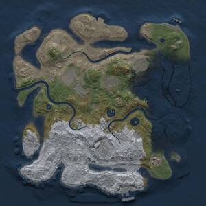 Thumbnail Rust Map: Procedural Map, Size: 3500, Seed: 285243663, 13 Monuments