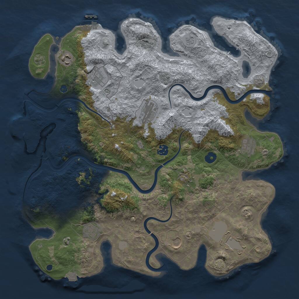 Rust Map: Procedural Map, Size: 3990, Seed: 1620138358, 16 Monuments