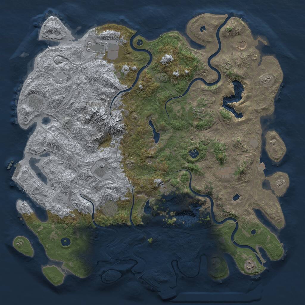 Rust Map: Procedural Map, Size: 5000, Seed: 311071, 17 Monuments