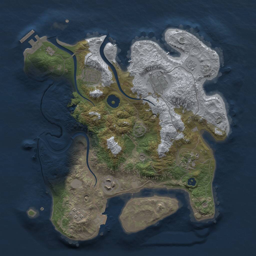 Rust Map: Procedural Map, Size: 3000, Seed: 95832096, 10 Monuments