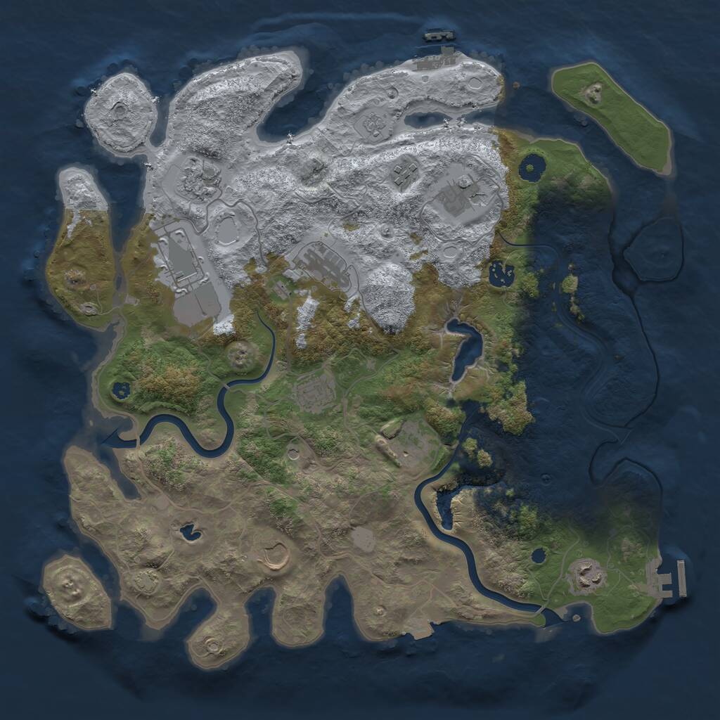 Rust Map: Procedural Map, Size: 4000, Seed: 638887286, 16 Monuments