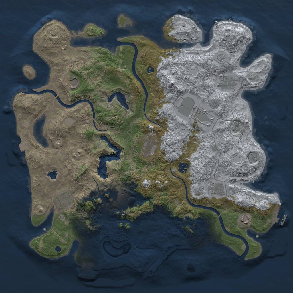 Rust Map: Procedural Map, Size: 4200, Seed: 825106608, 16 Monuments
