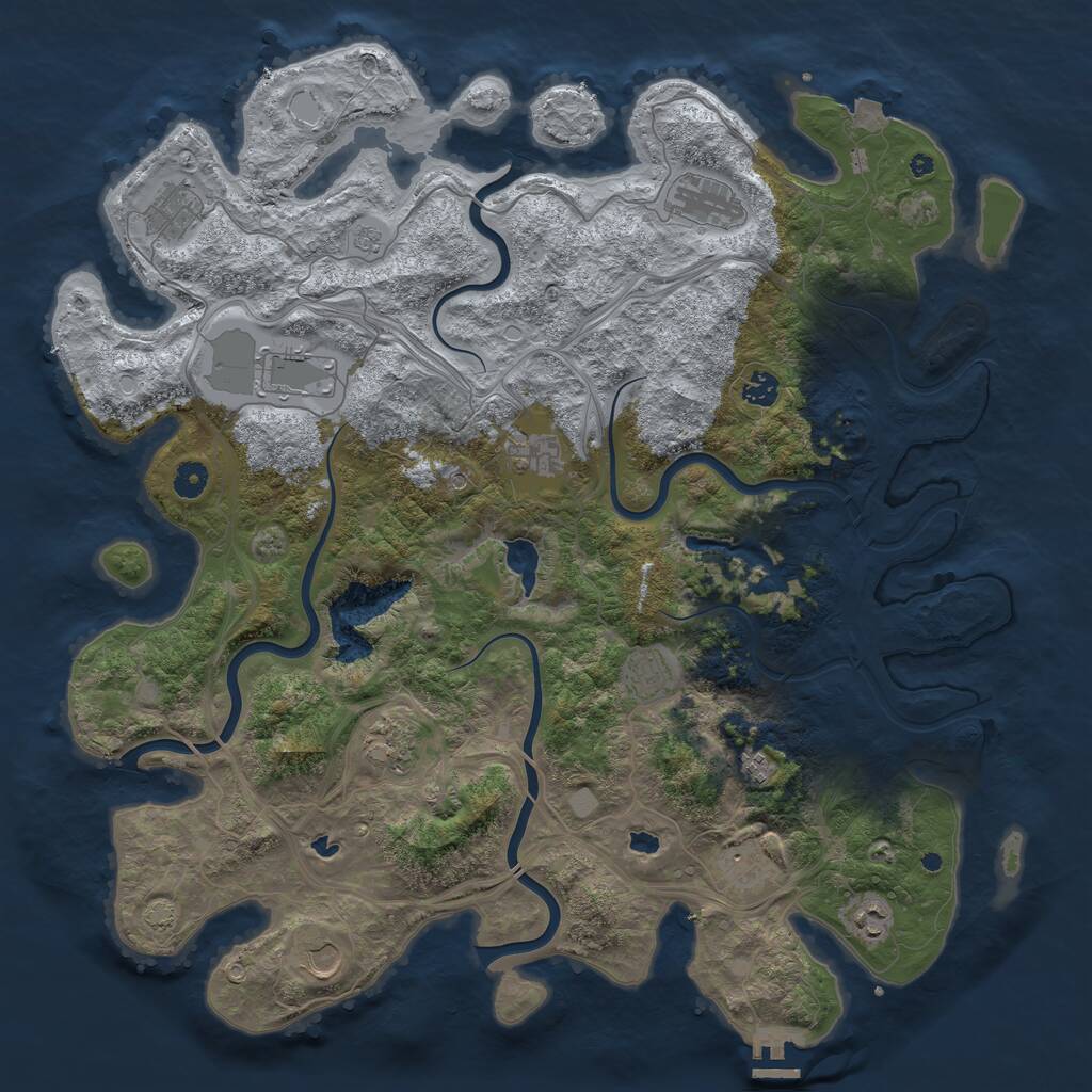 Rust Map: Procedural Map, Size: 4600, Seed: 1999124517, 16 Monuments