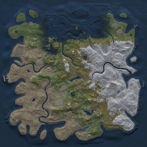 Thumbnail Rust Map: Procedural Map, Size: 4950, Seed: 86572, 16 Monuments