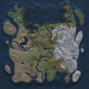 Thumbnail Rust Map: Procedural Map, Size: 4096, Seed: 85345737, 16 Monuments