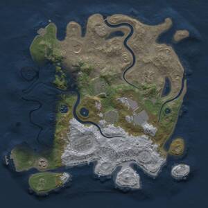 Thumbnail Rust Map: Procedural Map, Size: 3500, Seed: 1062584086, 14 Monuments