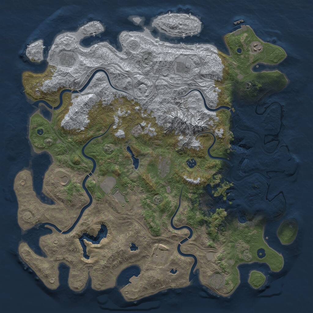 Rust Map: Procedural Map, Size: 5000, Seed: 1527377351, 16 Monuments