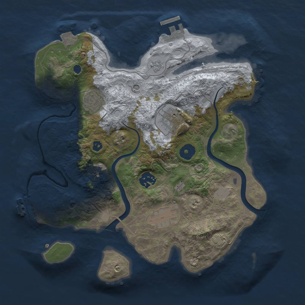 Rust Map: Procedural Map, Size: 3000, Seed: 527728839, 11 Monuments